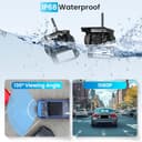Kit Telecamera Per Retromarcia Wireless, Monitor LCD HD da 7" Con Antenna, 2 X Telecamera Posteriore Wireless, Impermeabile Versione Notturna,12-36 V telecamera retrovisore per camper, camper - 3