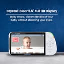 Babysense Full HD Split-Screen Baby Monitor with 2 PTZ Cameras, Two-Way Talk, 6-Color Night Light, 5000mAh Battery, Long Range, 4x Zoom, and Crystal-Clear Audio - 4