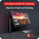 LG Ultrafine Ergo 32UN880K-B.AEU (32 Zoll) 4K UHD IPS Monitor, HDR10, USB-C (60W), Ergonomischer Standfuß, Schwarz - 2