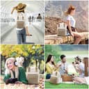 LOVEVOOK Rucksack Damen Klein, Wasserdicht Cityrucksack Handtasche 2 in 1 mit USB Ladeanschluss, Mini Tasche Daypack Backpack Women Elegant für Freizeit Schule Reisen Arbeit, Khaki Beige - 7