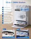 ECOVACS DEEBOT T50 Omni Gen2 Saugroboter mit Wischfunktion, 21.000 Pa, Ausziehbare Seitenbürste und Mopp, ZeroTangle 2.0, Moppwäsche mit 75°C heißem Wasser, All-in-One Station, ultradünn 81 mm, Weiß - 5