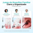 COSLUS C51 Irrigador Dental Bucal Portatil: 3 Modos y 18 Presión Ajustable -300ml IPX7 Irrigador Bucal Inalámbrico para Ortodoncia/Encías Sensibles -Limpieza Dientes de Hogar Viaje - 4 Boquillas Negro - 9