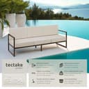 tectake® Conjunto Jardín Exterior de Acero, Sillones Terraza con Acolchado Grueso, Sillas Jardín con Pies Ajustables, Muebles Jardín Exterior, Fundas Repelentes al Agua, Sofás para Jardín - 3 plazas - 3