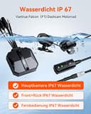 VANTRUE F1 Dashcam Motorrad 4K + 1080P, 5GHz WiFi Dashcam Auto vorne hinten mit GPS, HDR, WDR, Vollständig wasserdicht Motorrad autokamera, STARVIS Nachtsicht, 24Std. Parkmodus, Max. 512G - 8