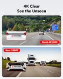 REDTIGER Dash Cam 4K/2.5K Anteriore e Posteriore, Dashcam STARVIS 2, Schermo IPS da 3,18 Pollici, Scheda da 128 GB Inclusa,WiFi 5,8 GHz,GPS,WDR Grandangolare a 170,Supporta Fino a 256 GB(F7NP) - 2