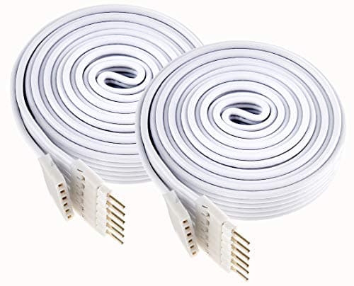 Extension Cable Compatible with Nanoleaf Essentials Lightstrips (3.3ft, 2 Pack, White)