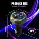 Transmisor Radio FM Bluetooth 5.3 Coche, USB C PD 30W + QC3.0 48W Cargador Coche Rápido, Receptor Parrot Manos Libres,Adaptador de Audio MP3, para Teléfono Móvil/Unidades Flash USB,Conectar y Usar - 7