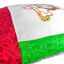 Generico Fodera Cuscino Bimbo Leone Ricamato su Fondo in Lino - Inserti e Retro 100% Cotone - Copricuscino Patchwork per Cameretta e Culla, Chiusura a Busta Senza Cerniera - 40x40 cm - Fatto a Mano - 3