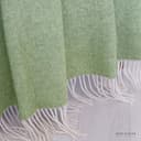 Linen & Cotton Soft Merino Wool Throw/Blanket STONEWOLD in Herringbone Design - 100% Fine Merino Wool, Green (140 x 200cm (55'' x 80''), Sofa Bed Couch Settee Warm Lambswool Plaid/Bedspread - 4