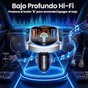 GizmoVine Transmisor FM Bluetooth 5.4 Coche 81W, Adaptador Radio Coche con Carga Rápida Dual PD 45W & QC3.0 36W, Bluetooth Manos Libres con Cancelación de Ruido, Bass Boost, Botón de Apagado y Luz LED - 3