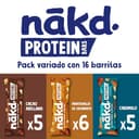 Nākd. Protein Pack Multisabores | Barritas Proteícas | 7g de Proteína de Origen Vegetal | Ingredientes 100% Naturales | Sin Azúcar Añadido | Vegano | 16 x 45g | 720g - 3