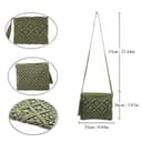oukesin Borsa a tracolla da spiaggia estiva in nappa fatta a mano in macramè di cotone da donna, 041Verde militare - 4