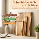 EDELHAUS Schneidebrett Holz 3er Set (40x30cm / 33x24cm / 26x18cm) Holzschneidebrett aus Massiver Akazie - 2cm dicke Holzbretter Küche mit Saftrille - Design Cutting Board Schneidbrett Set - 2