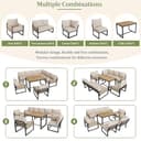 Ktipm Muebles Jardin Exterior Modular para 7 u 8 Personas, Conjunto Jardin Exterior con Respaldo Cómodo y Reposabrazos Tejidos, Sofa Exterior 7 Piezas con Mesa y Sillón, Garden Furniture, Beige - 4