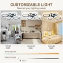 Caufloce Modern Smart Plafoniera Led Soffitto con Telecomando e App, Lampadario Dimmerabile da 48W, 3 Temperature di Colore, Modalità Memoria e Timer, Adatta Per Camera da Letto, Soggiorno, Nero - 2