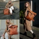 Berliner Bags Vintage Rucksack Utrecht aus Leder, Fahrradrucksack mit Laptopfach für Damen und Herren (M, Cognac) - 7