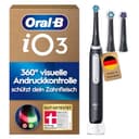 Oral-B iO Series 3 Plus Edition Elektrische Zahnbürste — Electric Toothbrush, Inkl. 3 Aufsteckbürsten, 3 Putzmodi für Zahnpflege — Designed by Braun, GUT GETESTET von STIFTUNG WARENTEST, Schwarz - 1