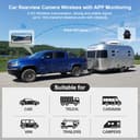 Uzone Telecamera per retromarcia senza fili, 720P, HD, Bluetooth, per iPhone Android, visione notturna, IP68, impermeabile, magnetica, telecamera di retromarcia senza fili, per roulotte, Hitch - 2