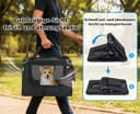 Zedelmaier Hundebox Faltbar Hundetransportbox, XL 81x58x56cm, robust Transportbox für Hund & Katze Groß Hundetasche Auto Haustiertransportbox für Unterwegs & Zuhause Schwarz - 5
