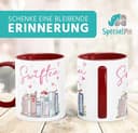 SpecialMe® Tasse Musik Fan Swiftea Geschenk personalisiert mit Namen Best of Album Geschenkidee Freundin Kollegin Familie Weiss-innen-bordeauxrot standard - 2
