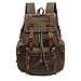 Mochila de piel estilo vintage unisex e informal, de lona, para senderismo, viajes al aire libre, Brown, 27.9 x 16 x 41.9 cm, Mochila informal - 1