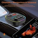 Trasmettitore FM Bluetooth 5.3 per Auto, Adattatore Audio Radio, QC3.0 Wireless Kit MP3, 2 porte USB e 1 Type-c, Chiamata Vivavoce, Supporta USB/TF/micro SD - 2