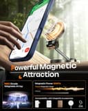 TOCOL Funda para iPhone 17 Pro, Protección Lente Cámara, Imanes Integrado, Compatible con Magsafe, Protección contra Caídas, Translúcida Mate Trasera, Azul Marino - 5