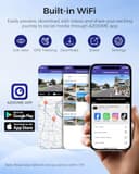 AZDOME M550 MAX 4K 3 Canali Dash Cam, 4K+1080P+2.5K Telecamera per Auto, WiFi GPS, Dash Cam Auto IPS 3.19" con Scheda SD 64G - 4