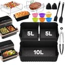 Heißluftfritteuse Zubehör für Cosori Dual Blaze Twinfry XXL 10L, Airfryer Zubehör 2×5L Silikonform für Cosori heißluftfritteuse, Air Fryer Silikon für Heißluftfritteuse Cosori 10L Zubehör - 1