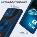 HikerClub Handyhülle für ASUS ROG Phone 8, ROG Phone 8 Pro (2024) Hülle Case mit Magnetisch Ständer, 360 Drehring Blau [Magie Stressabbau Soundeffekt Handyhalter] Stoßfeste Transparent Schutzhülle - 4