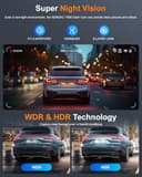 RENGAC Cámara: Doble Cámara 4K+2K Full HD para Autos, con WiFi 5G Integrado y Tarjeta SD 64GB, GPS, Pantalla IPS de 3", Visión Nocturna UHD 2160P, Control por App, HDR y Monitor de Estacionamiento 24H - 3