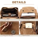 Rufun Mochila de Lona Vintage para portátiles Mochilas de Viaje Bolsa de Gran Capacidad Unisex (Caqui) - 4