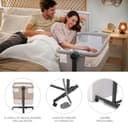 kk Kinderkraft NESTEE UP2 Culla da affiancare, Lettino Co-Sleeping, 5 livelli di regolazione dell’altezza, 4 ruote per poterlo, Facile da Montare, Accessori materasso, Morbido materiale, Beige - 5