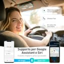 AGPTEK Vivavoce Auto Bluetooth 5.3 con Siri Assistente Comandi Vocali di Google Altoparlante Kit e Scheda TF Supporto per Aletta Parasole Connessione Automatica, Grigio - 2