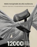 ProtoArc EC100 Silla de Oficina Ergonómica, de Escritorio con Cojín de Resorte de 10 cm, Soporte Lumbar, Reposabrazos y Reposacabezas Ajustables, Silla Giratoria de Malla para Oficina en Casa, Negra - 5