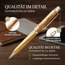 OLIQUE Kugelschreiber personalisiert, Olivenholz - Edler Holzkugelschreiber mit Gravur und Samtetui als individuelles Geschenk - 4