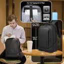 HEROIC KNIGHT Zaino per Computer Portatili da Uomo Zaini per PC portatili da 17,3 pollici, con porta USB antifurto Grande Capacità Resistente all'Acqua per lavoro Quotidiano Viaggio Università-Nero - 2