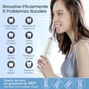Irrigador Bucal Portatil, Vimmk Irrigador Dental Inalámbrico Profesional 8 Boquillas 5 Modos, IPX7 Impermeable 300ML USB-C Recargable Para Limpieza Dientes, Para el Hogar y los Viajes (Blanco) - 5