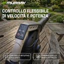 Murray Soffiatore e Aspiratore di Foglie a Batteria 20V 3-in-1 MU-BAT-VB270-KIT – Motore Brushless, Controllo Intelligente, 4 Velocità +TURBO, Sacco Raccoglipolvere da 45L, Montaggio Rapido - 5