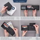 VON HEESEN Leder Geldbörse Herren mit RFID Schutz I Echtleder Geldbeutel für Männer I Münzbörse Portemonnaie Brieftasche Wallet Portmonee (Schwarz) - 2