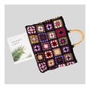 UOXOO Borsa Da Donna In Tessuto Scozzese A Contrasto Nonna, Borsa A Mano All'uncinetto In Filo Di Cotone Fatto A Mano, Borsa A Tracolla In Bambù - 4