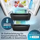 Bomann® Kühlschrank mit Gefrierfach | No-Frost Gefrierteil | 186cm Kühlschrank | 39dB | Kühl Gefrierkombination mit MultiAirflow | 320L | Kühl Gefrierkombination No-Frost | KG 7361 schwarz-inox - 6