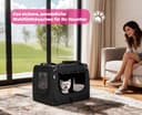 Zedelmaier Hundebox Faltbar Hundetransportbox, XL 81x58x56cm, robust Transportbox für Hund & Katze Groß Hundetasche Auto Haustiertransportbox für Unterwegs & Zuhause Schwarz - 4