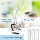 OttLite LED Desk Lamp with Tablet & Smart Phone Stand- ClearSun LED Technology - Desk Lamp with Storage Base, USB Charging Port, & Flexible Neck Height - for Tutorials, Crafting, Sewing & Working - 2