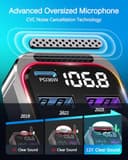 ORIA Trasmettitore FM Bluetooth per Auto, Vivavoce Bluetooth 5.3 per Auto con Ricarica Rapida PD 36W+QC3.0, Sincronizzazione LED Musicale, Luce Ambientale Colorata, Supporta Disco USB - 3