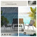 tectake® set salotto da giardino 4 pezzi, set giardino esterno con 2 poltrone, 1 divano 2 posti, tavolino, piano in vetro, textilene traspirante e idrorepellente, struttura in acciaio - Antracite - 7