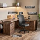 JUPPLIES Silla Escritorio Ergonómica - Silla Oficina Ajustable y Reclinable con Soporte Lumbar, Reposacabezas Ajustable, Reposabrazos Plegables, Malla Transpirable, Ruedas 360°, Soporta 120 kg - 4