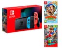 Nintendo Switch rojo/azul neón 32 GB Pack + Super Mario Odyssey + Donkey Kong: Tropical Freeze - 1