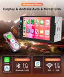 DAB/DAB+ 7 Inch Touchscreen 2 Din Car Radio Wireless Carplay Android Auto Double Din Car Stereo Head Unit Mirror Link, Bluetooth, FM, EQ SWC/USB/TF/AUX/Backup Camera - 2