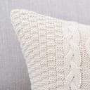 Mandioo Baumwolle gestrickte Beige dekorative Lumbar Wurf Kissenbezüge Weiche Gemütliche Kissenbezug Luxus Moderne Dekorativ Couchkissen Kissenhülle für Sofa Couch Wohnzimmer 45x45 cm - 3